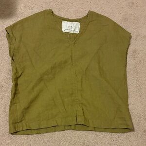 notPERFECTLINEN Mustard Linen Top